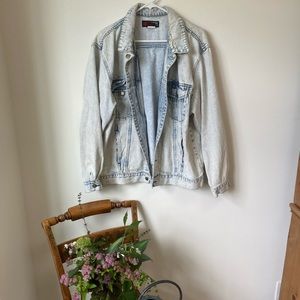 COPY - Vintage Retro White-Washed Distressed Denim Coat